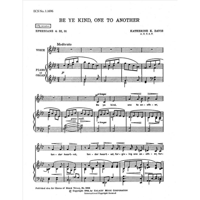 Davis, Katherine K. - Be Ye Kind, One to Another