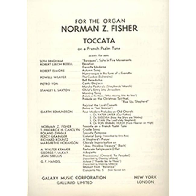 Fisher, Norman - Toccata on A French Psalm Tune