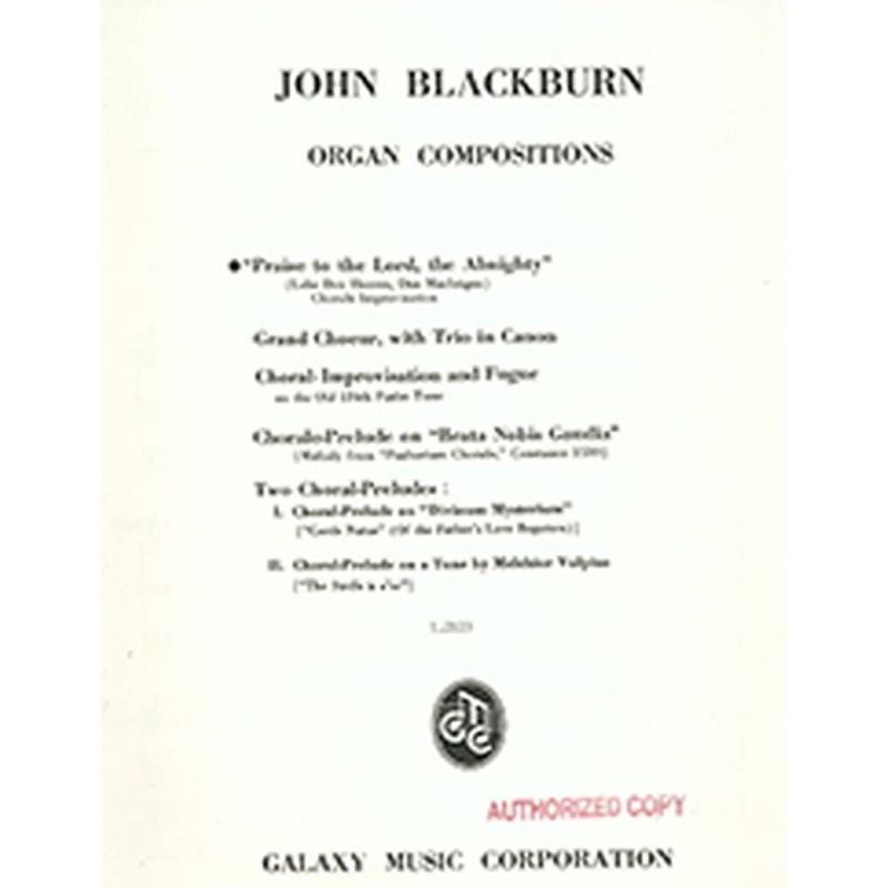 Blackburn, John - The Praise to the Lord Almighty