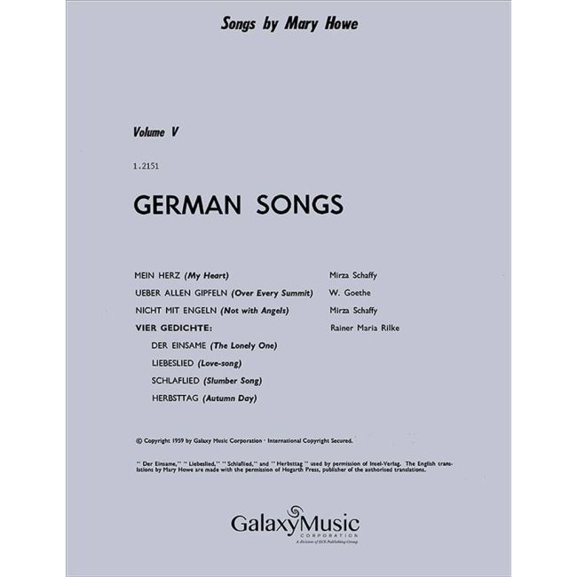 Howe, Mary - German Songs