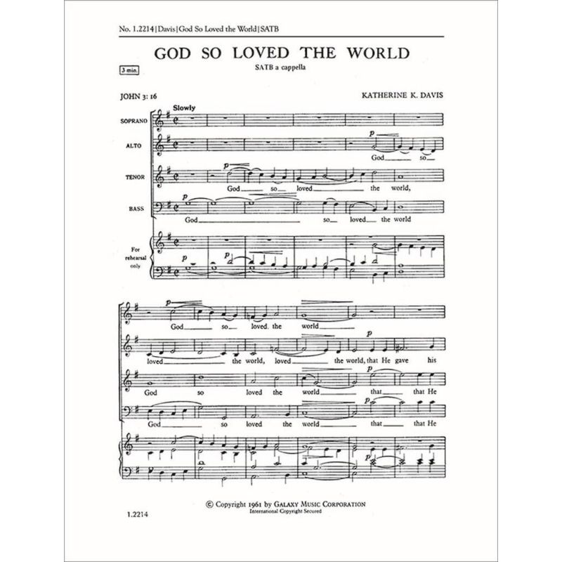 Davis, Katherine K. - God So Loved The World