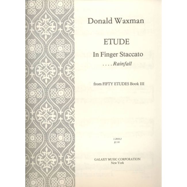 Waxman, Donald - Etude No. 33: Finger Staccato