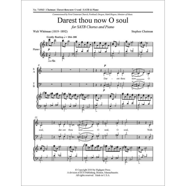 Chatman, Stephen - Darest thou now O soul