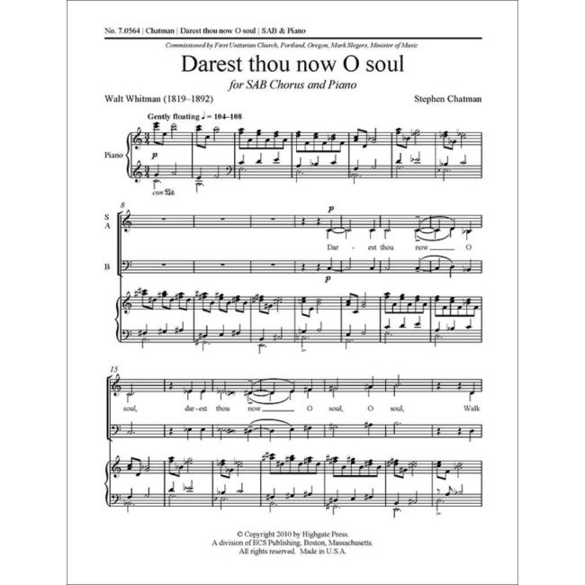 Chatman, Stephen - Darest thou now O soul