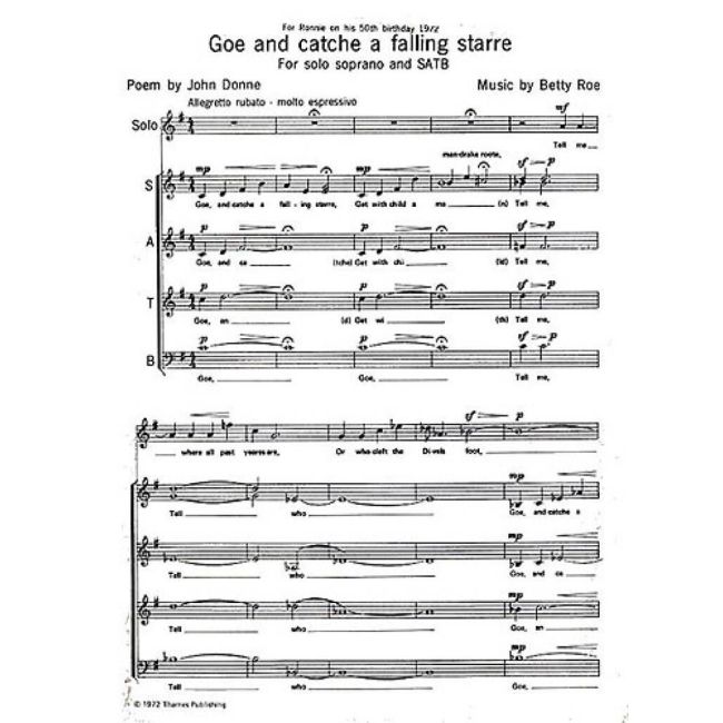 Roe, Betty - Goe and Catche A Falling Starre