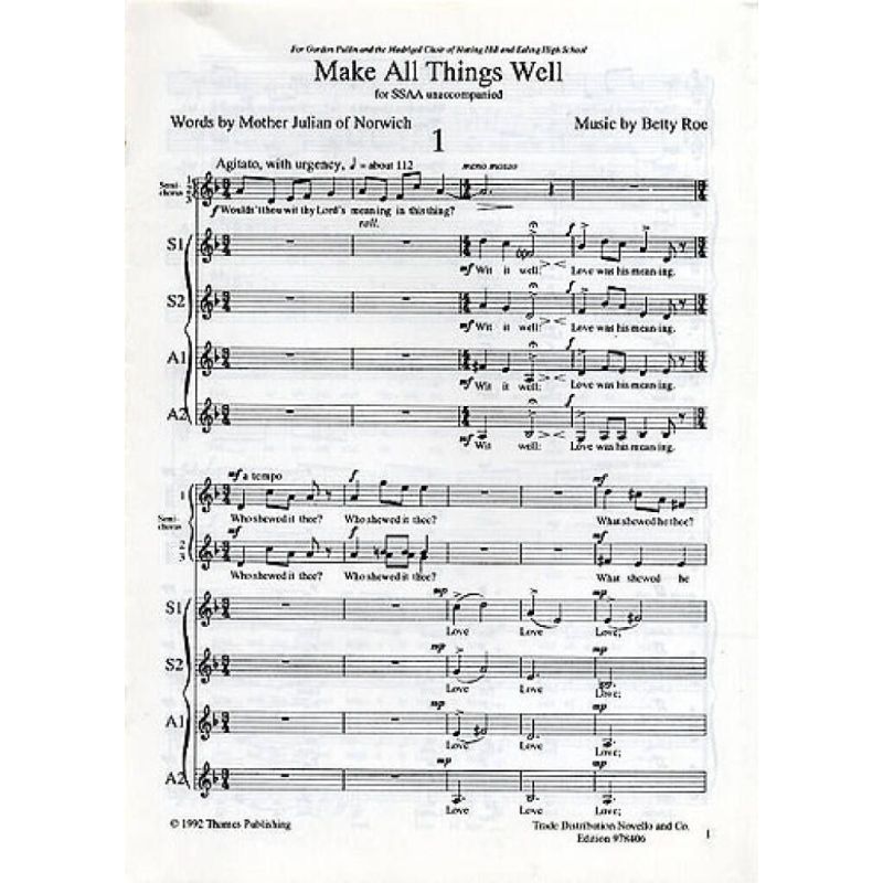 Roe, Betty - Make All Things Well