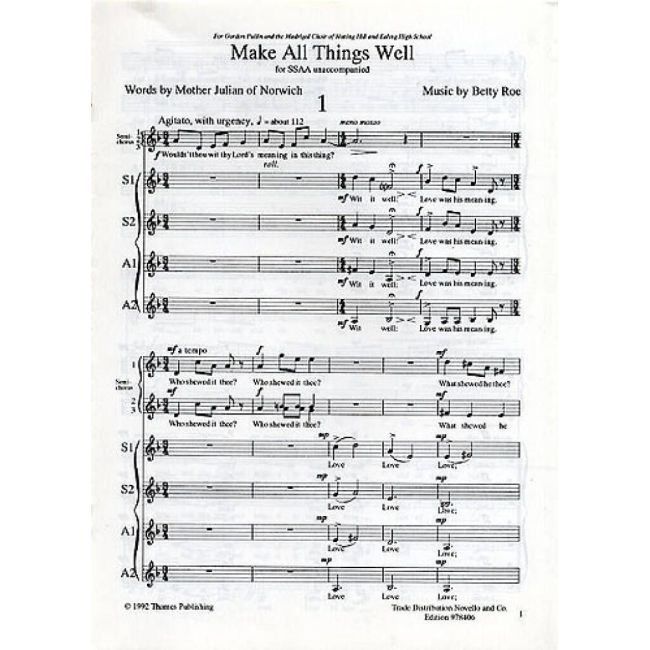 Roe, Betty - Make All Things Well
