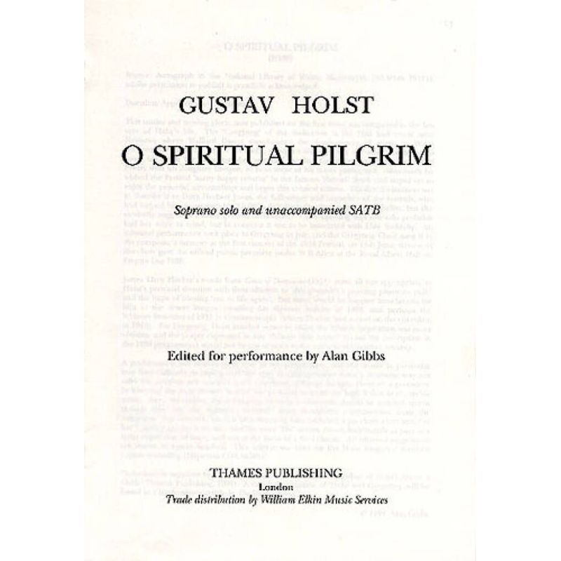 Holst, Gustav - O Spiritual Pilgrim