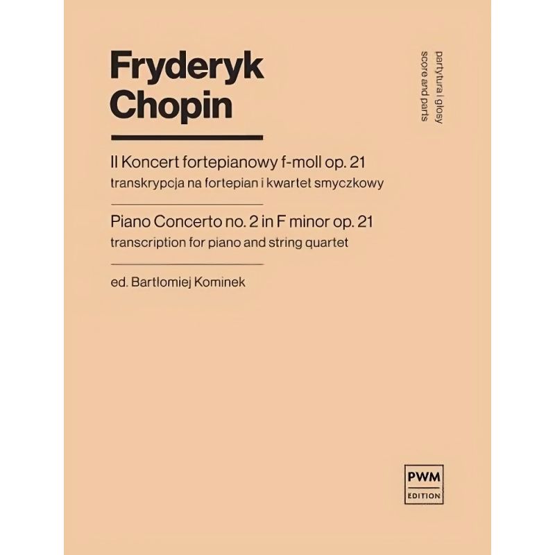 Chopin, Frédéric - Concerto in F minor (arr. Piano & String Quartet)