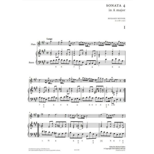 Skinner, Benjamin - Six Solos (sonatas) for Flute or Violine and Basso Continuo 2 Vol. 2
