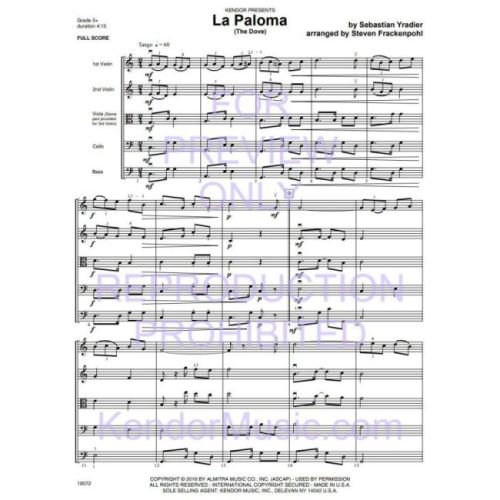Yradier, Sebastián de - La Paloma
