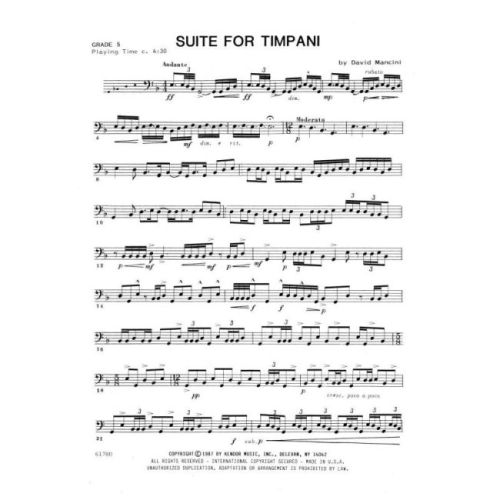 Mancini, David - Suite for Timpani