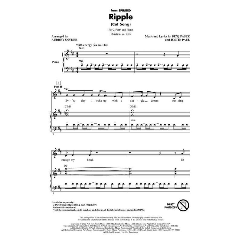 Pasek & Paul - Ripple (Cut Song) [from Spirited]
