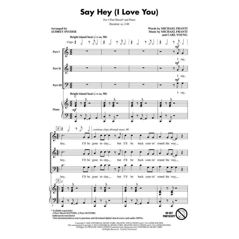 Young & Franti - Say Hey (I Love You)