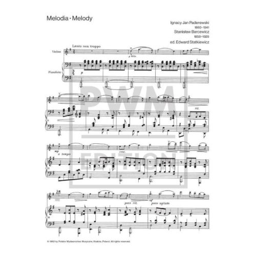 Paderewski, Ignacy Jan - Melody - Op. 16