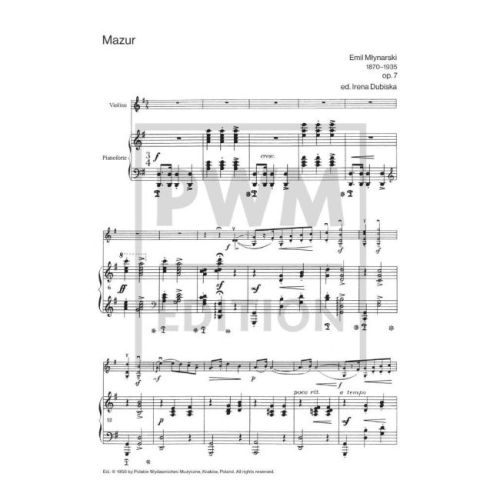 Mlynarski, Emil - Mazurka in G major, Op. 7