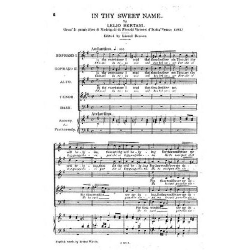 Bertani, L. - In Thy Sweet...