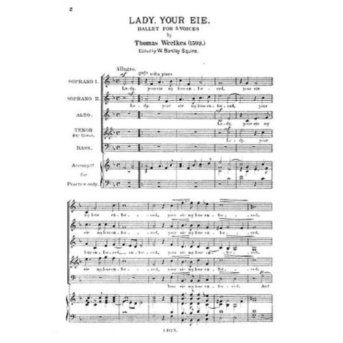 Weelkes, Thomas - Lady Your...