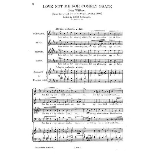 Wilbye, John - Love Not Me...