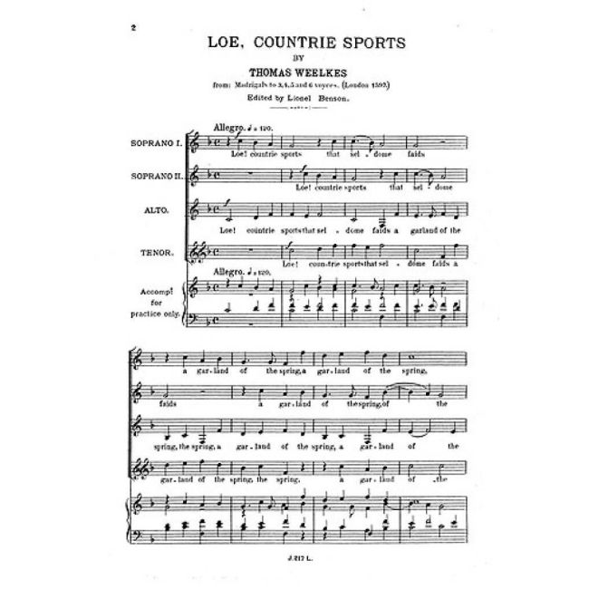 Weelkes, Thomas - Loe! Countrie Sports