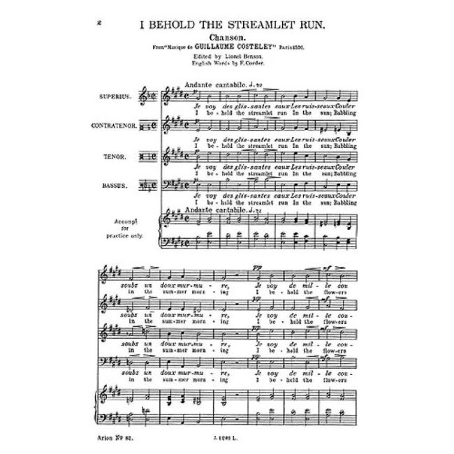 Costeley, Guillaume - I Behold The Streamlet Run