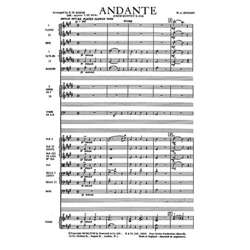 Andante From Quintet K614