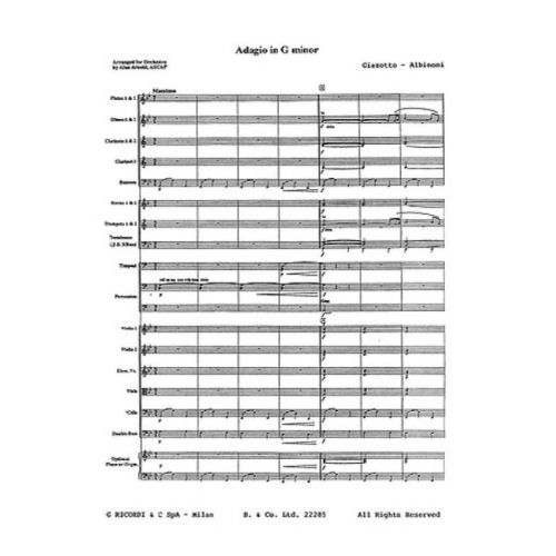 Adagio In G Minor (Score...