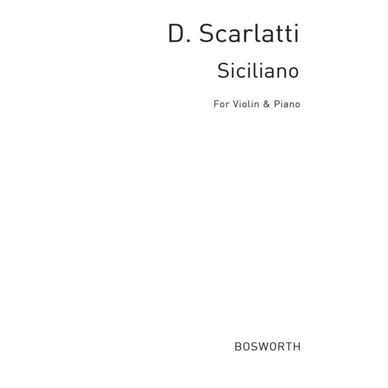 Domenico Scarlatti: Siciliano For Violin And Piano
