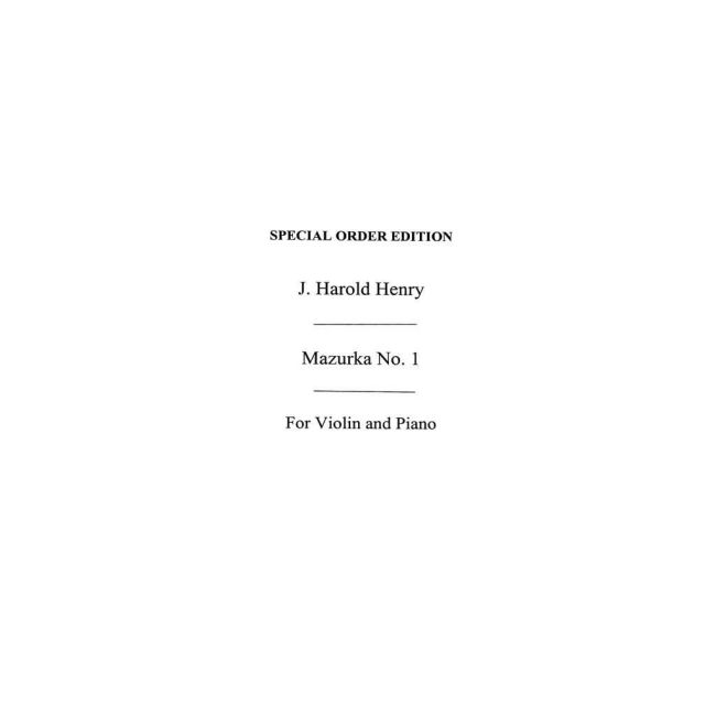 J., H. Henry - Mazurka No.1 In G
