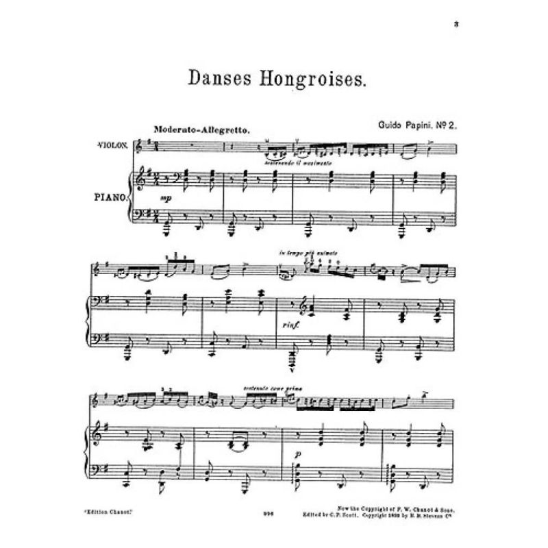 Hungarian Dance No.2 In G For Violin And Piano