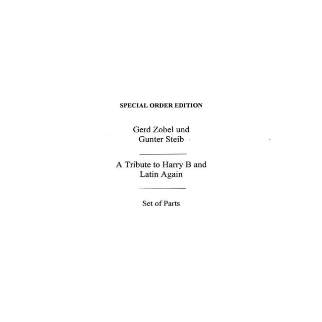 Zobel, G A Tribute To Harry B/Latin Again Tocm Bnd