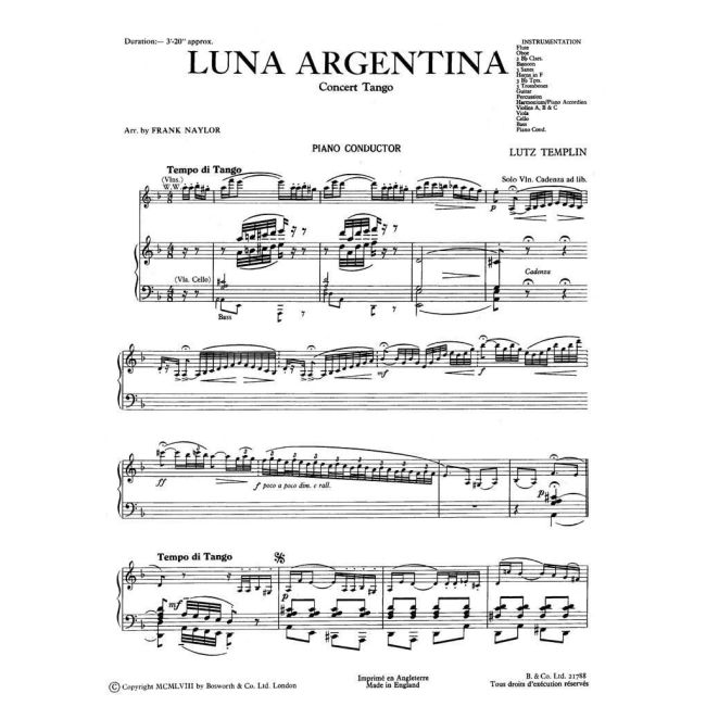 Templin, L. - Luna Argentina Concert Tango (Naylor)