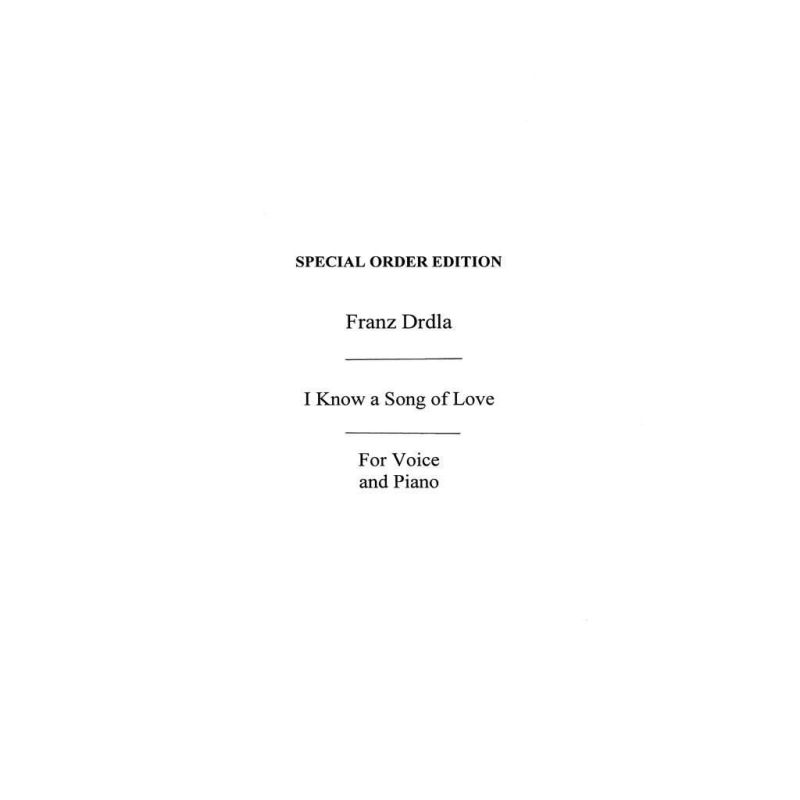 Drdla, F I Know A Song Of Love Souvenir F