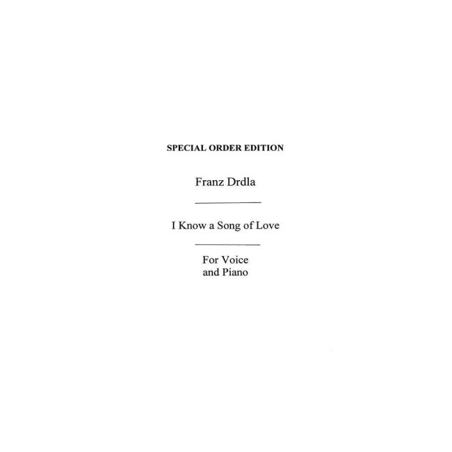 Drdla, F I Know A Song Of Love Souvenir F