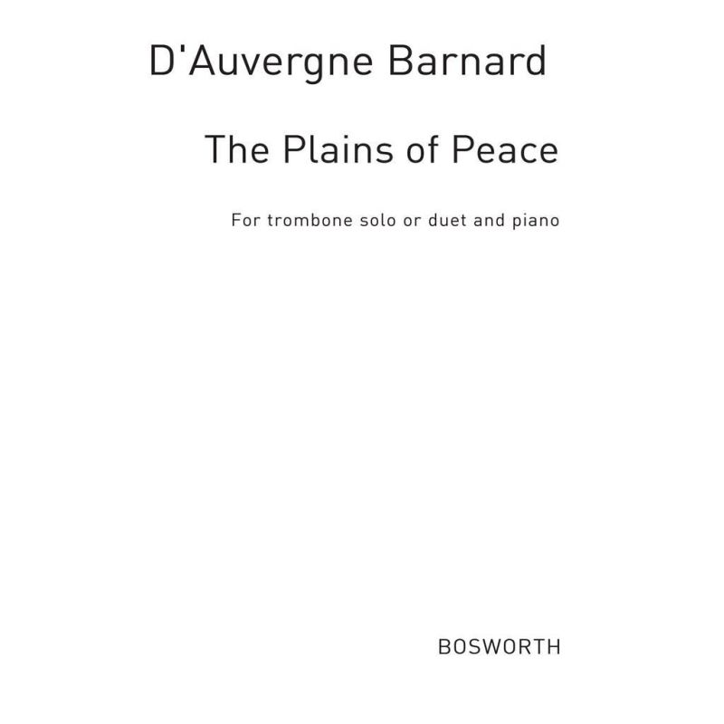 A. Barnard: Plains Of Peace for Trombone and Piano