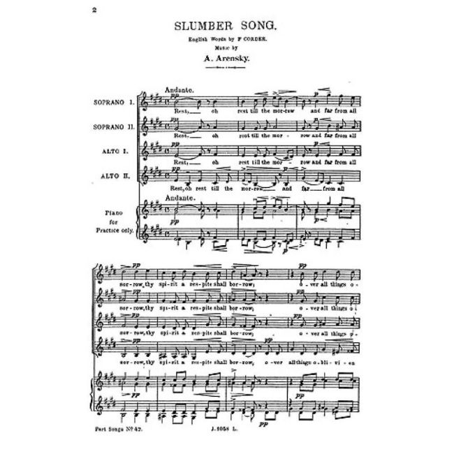 Arensky, Anton Stepanovich - Slumber Song