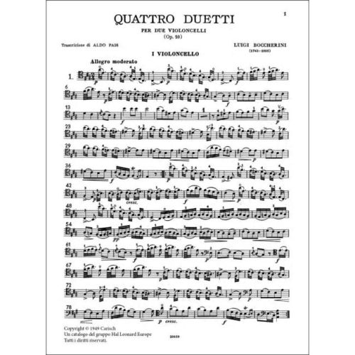 Boccherini, Luigi - 4 Duetti Op.10