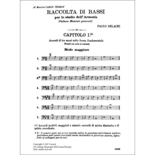 Delachi, Paolo - Raccolta Di Bassi Per Lo Studio Dell'Armonia