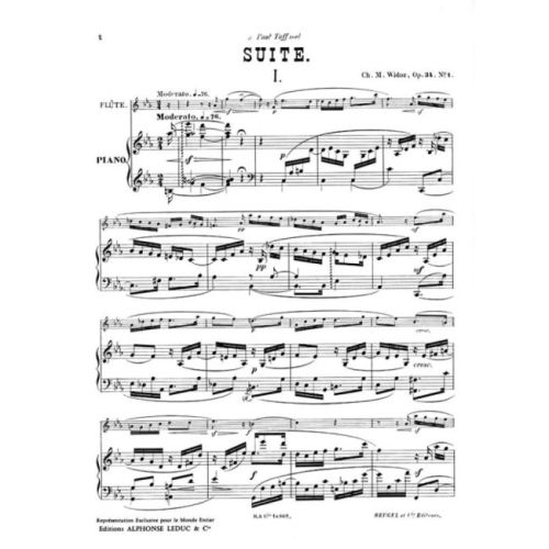 Widor, Charles-Marie - Suite pour flûte et piano, op. 34
