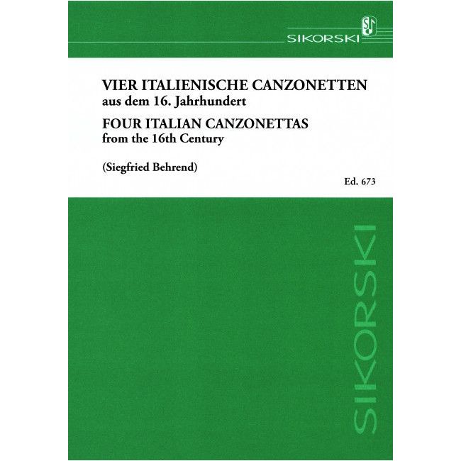4 italienische Canzonetten aus dem 16. Jahrhundert