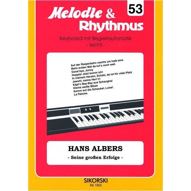 Melodie & Rhythmus, Heft 53: Hans Albers - Seine großen Erfolge