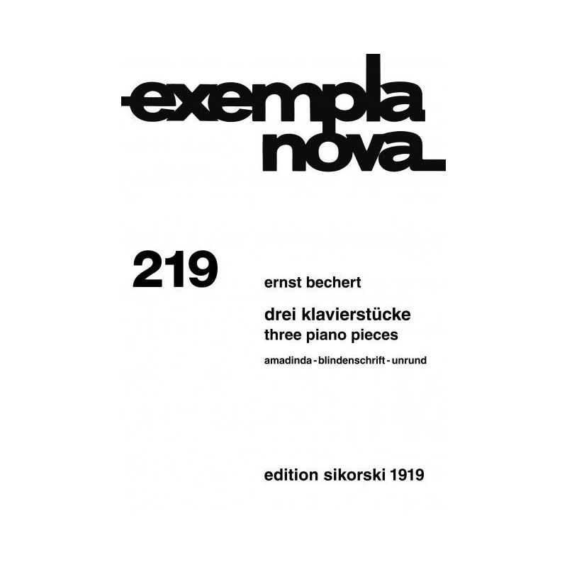 Bechert, Ernst - 3 Klavierstücke 219