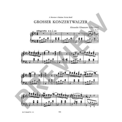 Glazunov, Alexander - Grand Concert Waltz Eb major op. 41
