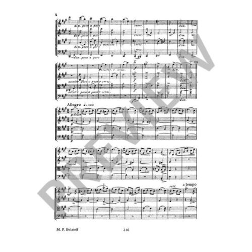 Borodin, Alexander - String Quartet No 1 A major