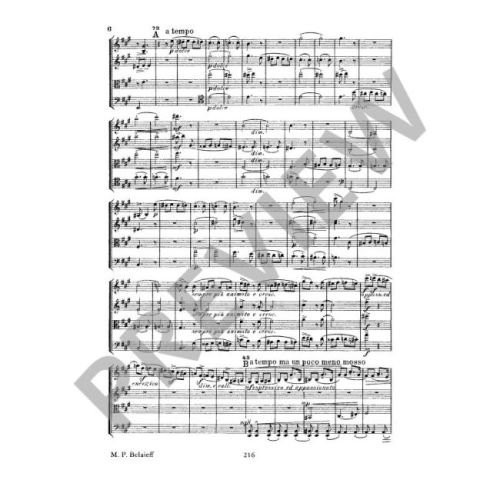 Borodin, Alexander - String Quartet No 1 A major