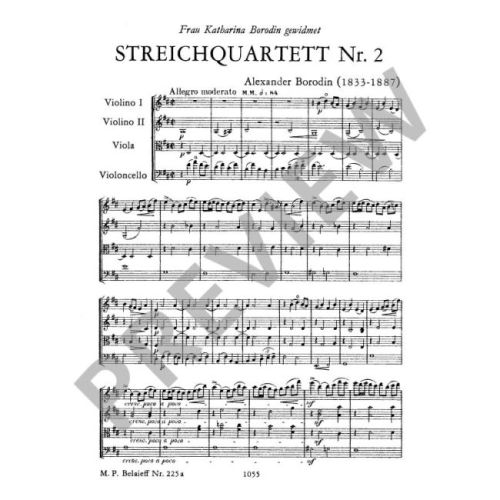 Borodin, Alexander - String Quartet No 2 D major