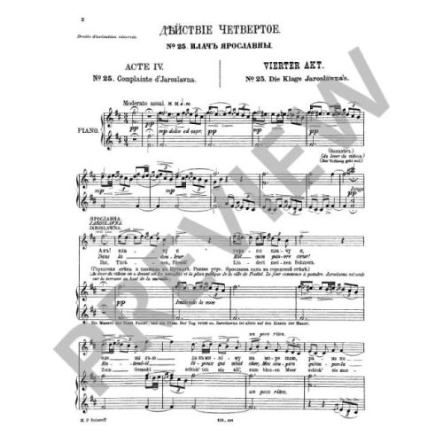 Borodin, Alexander - Die Klage der Jaroslawna