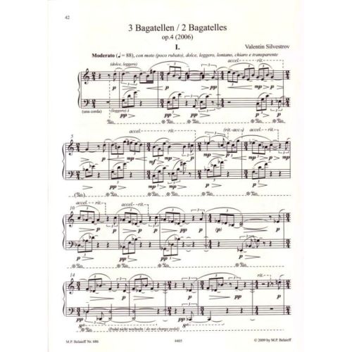 Silvestrov, Valentin - Bagatelles op. 1 - 5