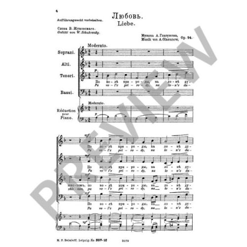 Glazunov, Alexander - Liebe op. 94