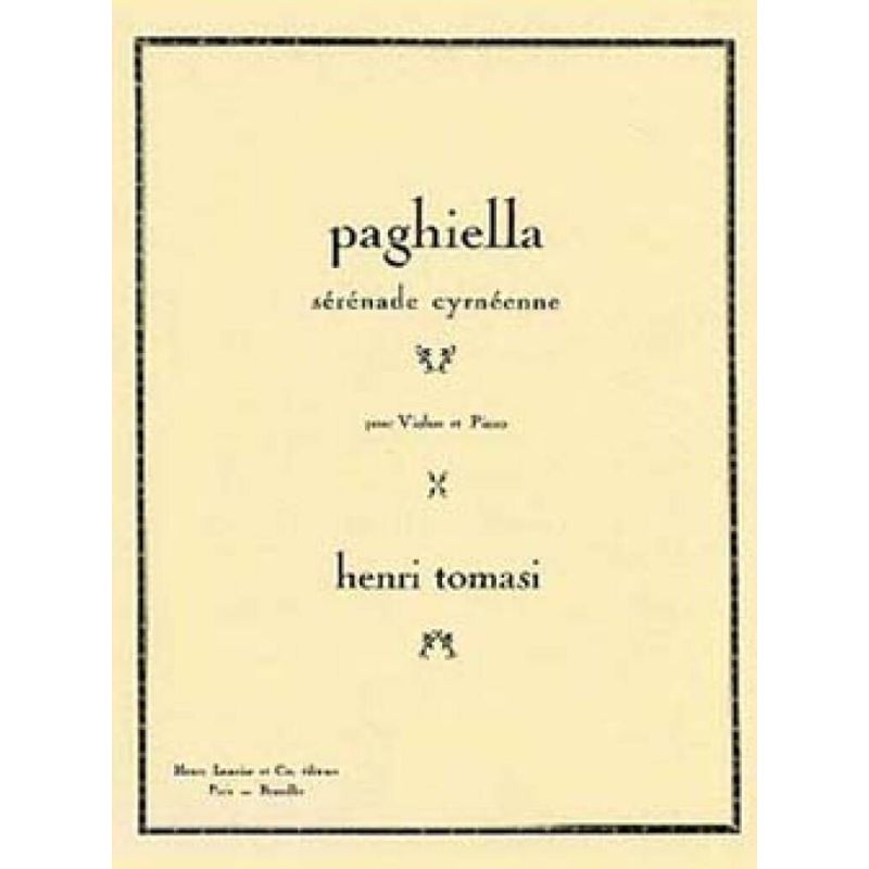Tomasi, Henri - Paghiella : Sérénade cyrnéenne